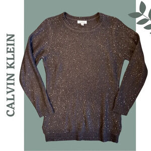 Calvin Klein Women’s Sequin Black Long Sleeve Crew Neck Sweater size Medium